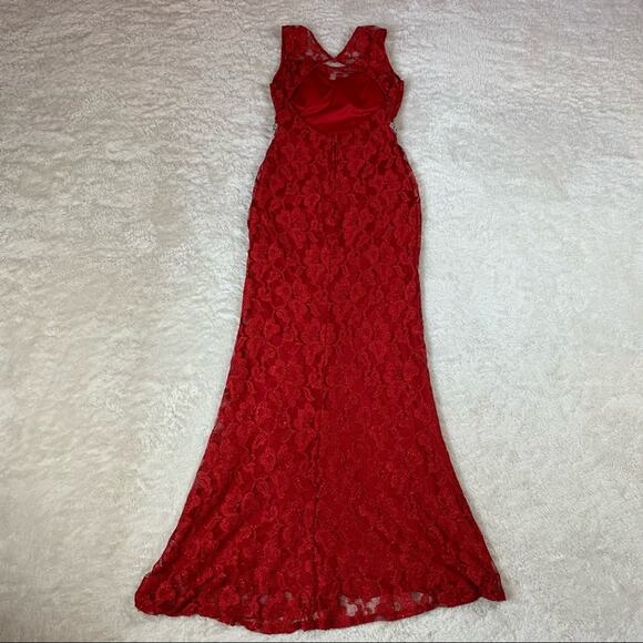City Studio Jessica Rabbit lace mermaid sheath evening gown maxi dress, 9 NWT - Picture 14 of 15